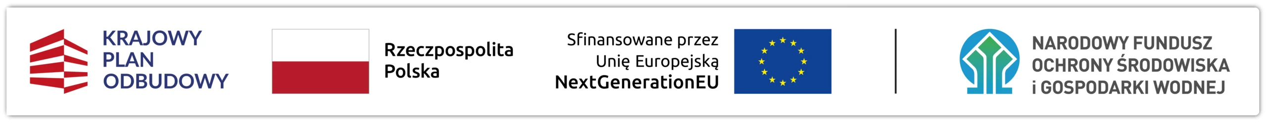 Krajowy Plan Odbudowy · Rzeczpospolita Polska · Sfinansowane przez Unię Europejską NextGenerationEU · Narodowy Fundusz Ochrony Środowiska i Gospodarki Wodnej