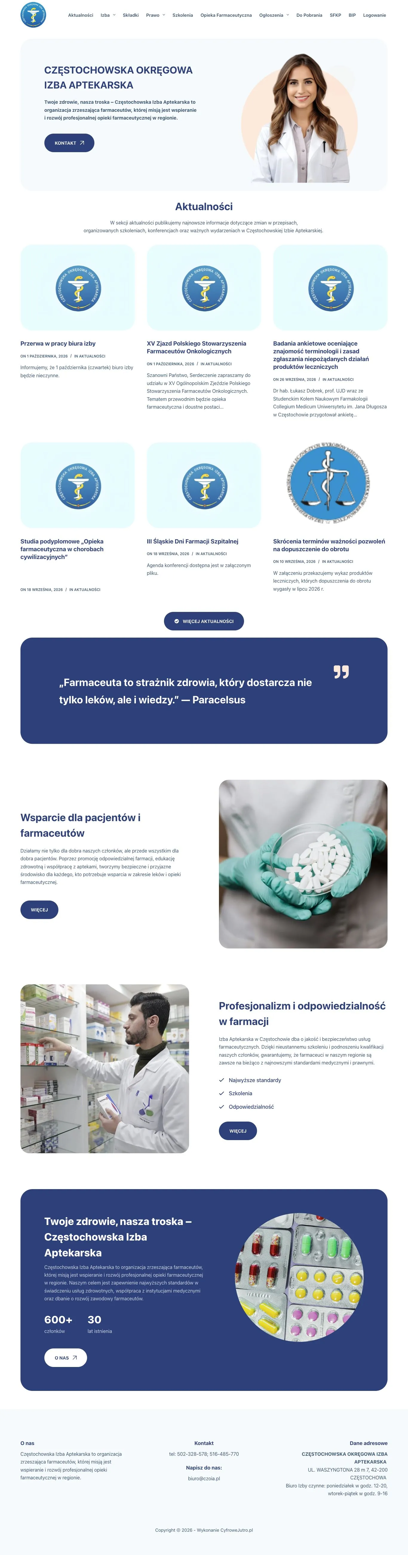 Podgląd realizacji Częstochowska Izba Aptekarska
